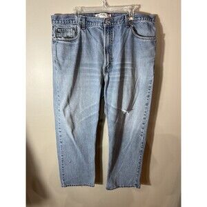 Levi's 505 Jeans Mens 42x30 Regular Fit Straight Leg Light Wash Denim Pants